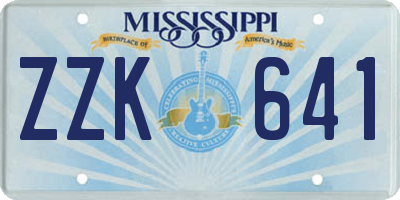 MS license plate ZZK641