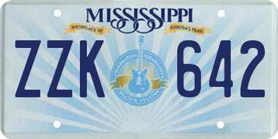 MS license plate ZZK642