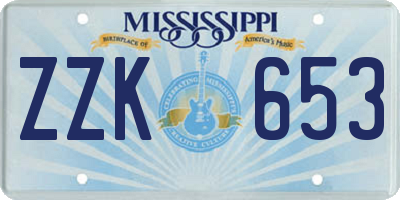 MS license plate ZZK653