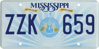 MS license plate ZZK659