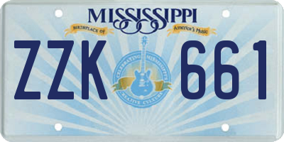 MS license plate ZZK661