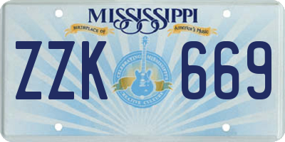 MS license plate ZZK669