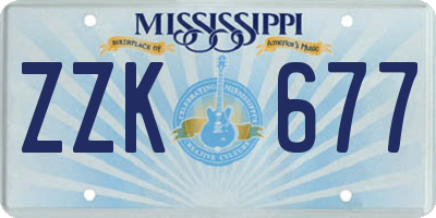 MS license plate ZZK677