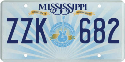 MS license plate ZZK682