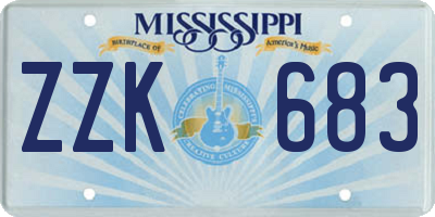 MS license plate ZZK683