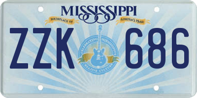 MS license plate ZZK686