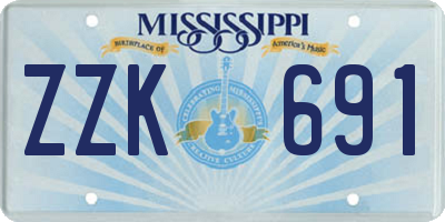 MS license plate ZZK691