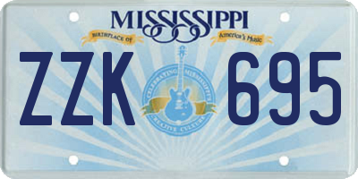 MS license plate ZZK695