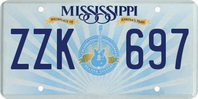 MS license plate ZZK697