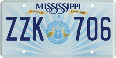 MS license plate ZZK706