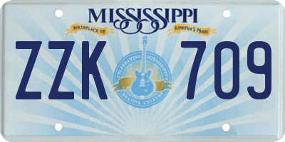 MS license plate ZZK709