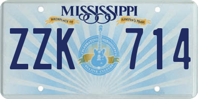 MS license plate ZZK714