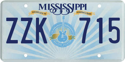 MS license plate ZZK715