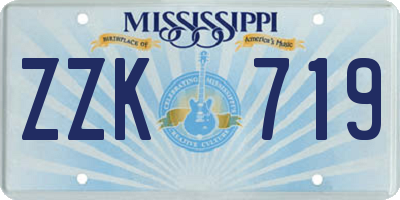 MS license plate ZZK719