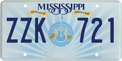 MS license plate ZZK721