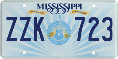 MS license plate ZZK723