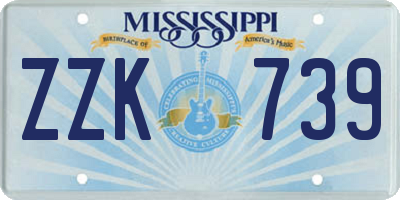 MS license plate ZZK739