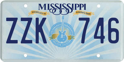 MS license plate ZZK746