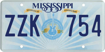 MS license plate ZZK754