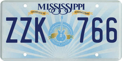 MS license plate ZZK766