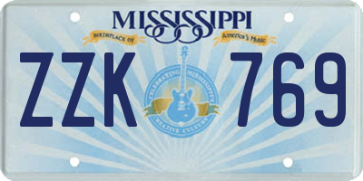 MS license plate ZZK769