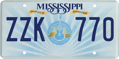 MS license plate ZZK770