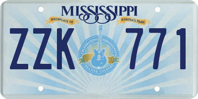 MS license plate ZZK771