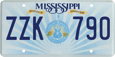 MS license plate ZZK790