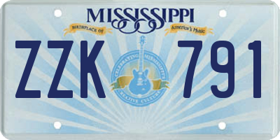 MS license plate ZZK791