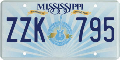 MS license plate ZZK795