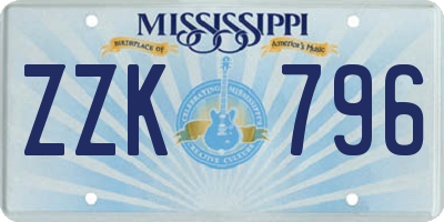 MS license plate ZZK796