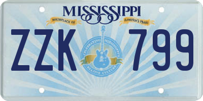 MS license plate ZZK799