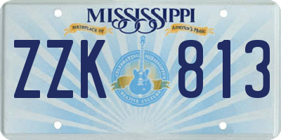 MS license plate ZZK813