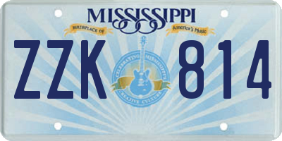 MS license plate ZZK814