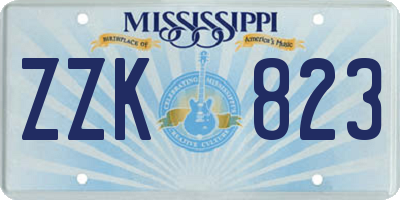 MS license plate ZZK823