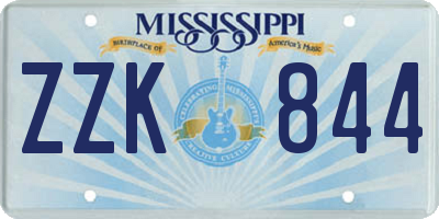 MS license plate ZZK844