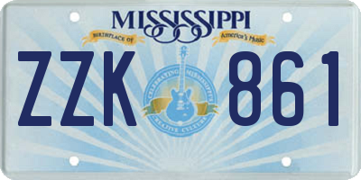 MS license plate ZZK861