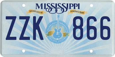 MS license plate ZZK866
