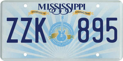 MS license plate ZZK895