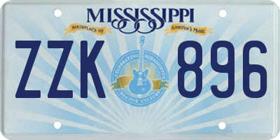 MS license plate ZZK896