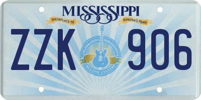 MS license plate ZZK906