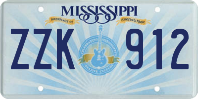 MS license plate ZZK912