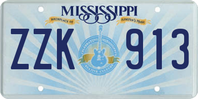 MS license plate ZZK913