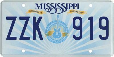 MS license plate ZZK919