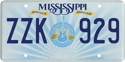 MS license plate ZZK929