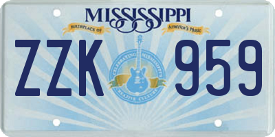 MS license plate ZZK959