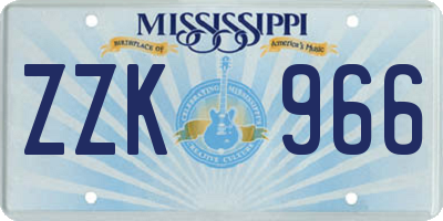 MS license plate ZZK966