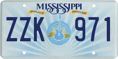 MS license plate ZZK971