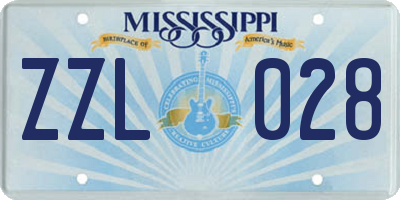 MS license plate ZZL028