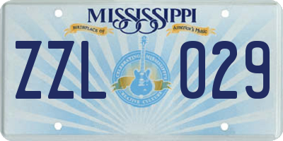 MS license plate ZZL029